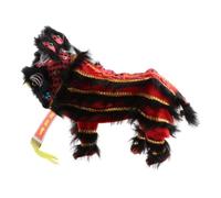 CoudarTitie Marionnette à Main à Ficelles avec Tige, Décoration Robuste pour Le Nouvel An Chinois, Jouet Lion pour Les Fêtes et Le Festival Du Printemps, Enfants, Rouge Noir