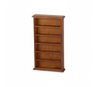 CoudarTitie Mini Bibliothèque Miniature Étagère Livre Meuble Maison de Poupée Rayonnage Présentation Bois Effet Classique à Six Tablettes Convient aux Dioramas, Walnut