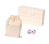 CoudarTitie Mini Mahjong Set Complet Chinois 144 Tuiles Gravées Jeu de Plateau Compact Portable pour Initiation Au Mahjong Adapté Aux Familles Loisirs, 30mm Blanc