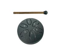 CoudarTitie Mini Tambour Acier Instrument Musical Percussion Main Pan Conception Ergonomique Son Éthéré avec Mailloches Adapté Méditation Éducation Musicale, noir