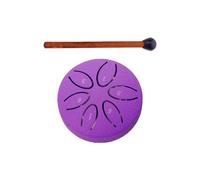 CoudarTitie Mini Tambour Acier Instrument Musical Percussion Main Pan Conception Ergonomique Son Éthéré avec Mailloches Adapté Méditation Éducation Musicale, violet