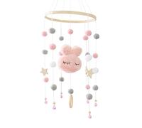 CoudarTitie Mobile pour Berceau Bébé Jouet Musical Suspendu Bois et Peluche Animation Bébé avec Lapin Convient pour Nouveau-né Décoration Salon Photographie,