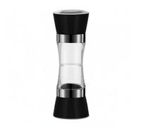 CoudarTitie Moulin à Poivre Broyeur Manuel Assaisonnement Verre Acier Inox Réglage Couvercle Anti-humidité Adapté Dîner Cuisine Maison Plats Épicés, Double Plastique Noir