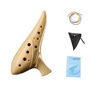 CoudarTitie Ocarina Alto En Do à 12 Trous, étui de Transport, élégant et Léger, Objet de Collection avec Recueil de Chansons, Piccolo pour Les Amateurs de Musique, Brun