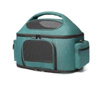 CoudarTitie Porte-Animaux Rigide Chats Chiens Sac Transport Maille Boîte Souple Armature Zip Tout Autour Rangement Friandises Adapté aux Trajets Sorties Quotidiennes, Vert Clair