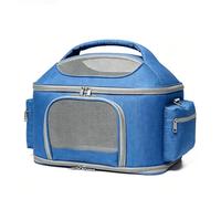 CoudarTitie Porte-Animaux Rigide Chats Chiens Sac Transport Maille Boîte Souple Armature Zip Tout Autour Rangement Friandises Adapté aux Trajets Sorties Quotidiennes, Bleu