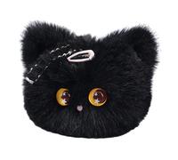 CoudarTitie Porte-clés Chaton En Peluche, Chaton Regardant Un Chaton Pendant Qu'il Joue, Poupée Portable Mignonne pour Se Connecter, Cadeau D'anniversaire, Noir Marron