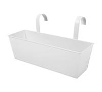 CoudarTitie Pot de Fleur Suspendu Fer avec Crochet Détachable et Système de Drainage pour Fleurs Adapté à Décoration Extérieure Clôture Entrée Mai, Blanc Petit