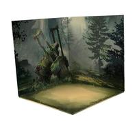 CoudarTitie Présentoir Miniature pour Véhicules avec Fond Personnalisable, Ruines forestières