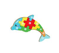 CoudarTitie Puzzle en Bois Animal 3D Éducatif pour Enfants Jeu d'Assemblage Formes Variées Apprentissage Chiffres Couleurs Adapté aux Garçons Filles Dès 3 Ans