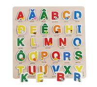 CoudarTitie Puzzle En Bois de L'alphabet, Matériel éducatif, Tableau Coloré et Léger Des Chiffres et de L'alphabet, Jouet D'apprentissage, Vietnamien B
