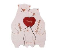 CoudarTitie Puzzle En Bois Représentant Une Famille D'ours, Sculptures à Assembler, Décoration de Table, Jouet éducatif, Décoration En Bois pour Anniversaires, 3 ours