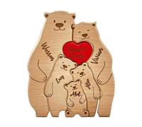 CoudarTitie Puzzle En Bois Représentant Une Famille D'ours, Sculptures à Assembler, Décoration de Table, Jouet éducatif, Décoration En Bois pour Anniversaires, 5 ours