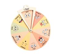 CoudarTitie Roue En Bois pour Enfants, Jouet D'apprentissage émotionnel Interactif et Portable, Apprendre En Jouant, Plateau, Diamètre 15cm