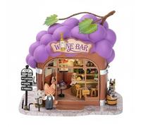 CoudarTitie Scène Industrielle Miniature Maison Boutique Maquette Kit Loisirs Créatifs Décor Tablette Résine Bois Textile Éclairage LED Intégré Convient aux, Fox Bar
