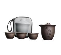 CoudarTitie Service à Thé de Portable Kungfu, élégant et Réutilisable, avec 3 Tasses, Idéal pour Le Bureau, L'hôtel, Un Cadeau, Un Appartement Ou La Ma, Hou de