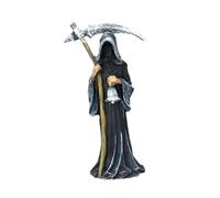 CoudarTitie Statue de La Faucheuse En Résine Noire, Sculpture sur Pied pour étagère de Bureau D'intérieur