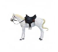 CoudarTitie Statue Équestre Cheval Modèle Articulé de Figurine Jouet Statuette Décorative PVC Personnalisable Objet de Collection Réaliste Convenant aux Scènes de Diorama Bureau Étagère, Blanc