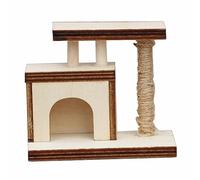 CoudarTitie Structure D'escalade pour Chat de Maison de Poupée à L'échelle 1:12 avec Centre pour Animaux et Griffoir pour Table à Sable, 6,5 cm x 3,5 cm x 5,5 cm