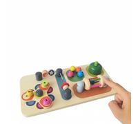 CoudarTitie Tableau D Apprentissage Enfants Planche D Activités Jouet Éducatif Tableau Sensoriel Panneau en Bois pour Développer Motricité Coordination et