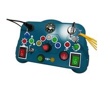 CoudarTitie Tableau D'activités Lumineux à LED, Tableau D'activités, Puzzle D'habiletés Pratiques pour Enfants, Jouet Sensoriel Précoce Pou, bleu