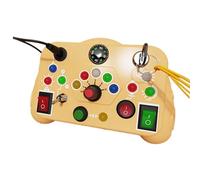 CoudarTitie Tableau D'activités Lumineux à LED, Tableau D'activités, Puzzle D'habiletés Pratiques pour Enfants, Jouet Sensoriel Précoce Pou, jaune