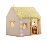 CoudarTitie Tente de Jeu pour Enfants, Maison de Princesse Château, Facile à Installer, de Jeu Pliable D'intérieur avec Porte et Fenêtre, Jaune