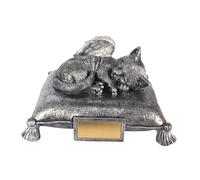 CoudarTitie Urne Funéraire Souvenir avec Figurine Représentant Un Chat Dormant sur Un Oreiller