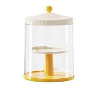 CoudarTitie Vitrine Transparente pour Figurines, Présentoir Rotatif pour Poupées, Idéale pour Les Objets de Collection, Jaune