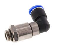 Coude 12mm & G3/8'' Joint rapide pivotant Filetages mâle Push-In Laiton nickele/PBT NBR Rotatif