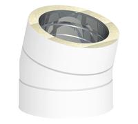 Coude 15° - double paroi - Jeremias DW-WHITE 180 mm