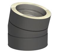 Coude 15° - double paroi - Tecnovis TEC-DW-NOIR 130 mm