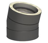 Coude 15° (P1) - double paroi - Jeremias DW-BLACK 200 mm