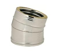 Coude 15° pour conduit double paroi acier inox, Ep.25 mm (Diam. int. 150 / ext. 200 mm)