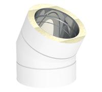 Coude 30° - double paroi - Jeremias DW-WHITE 180 mm