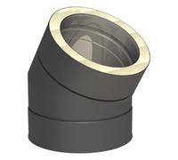 Coude 30° - double paroi - Tecnovis TEC-DW-NOIR 150 mm