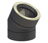 Coude 30° (P1) - double paroi - Jeremias DW-BLACK 130 mm