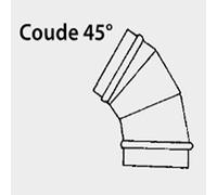 Coude 45° concentrique pour KIT C12 et C32 - AGSX/AGVX 25 et 35 - SOVELOR-DANTHERM - ACC213