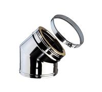 Coude 45 degrés conduit double paroi isolé Ediliso25 Edilinox Diamètre 150