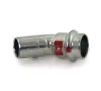 Viega Prestabo 558383 42 mm, 45 degrés, acier non allié, SC-Contur, extrémité d'insertion