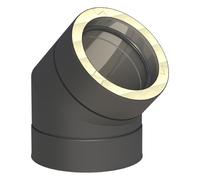 Coude 45° (P1) - double paroi - Jeremias DW-BLACK 150 mm