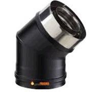Coude 45° pour conduit PGI EC45 Ø80/130 mm Noir ral 9030 POUJOULAT - 37080721NOIR