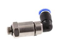 Coude 6mm & G1/8'' Joint rapide pivotant Filetages mâle Push-In Laiton nickele/PBT NBR Rotatif
