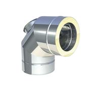 Coude 87° avec trappe d’inspection pour fioul et gaz - double paroi - Tecnovis TEC-DW-CLASSIC 115 mm