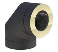 Coude 87° - double paroi - Jeremias DW-BLACK 50 130 mm