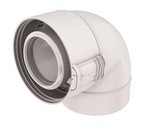 UBBINK-Coude 87 Sekurit 60 100 PPTL PVC. condensation Gaz Fioul Blanc Réf. 229232