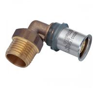 Coude 90° à sertir diamètre 25 mm / M 20x27 pour tube multicouche - G2F23045 MULTITUBO