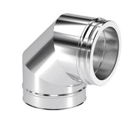 Coude 90° avec ouverture de nettoyage, plat - double paroi - Schiedel ICS 80 mm