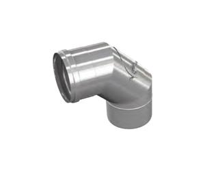 Coude 90° avec porte de révision (max. 200°C) - simple paroi - eka complex E 80 mm