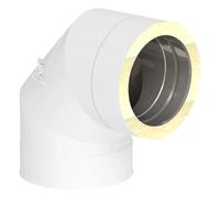 Coude 90° avec trappe d'inspection - double paroi - Jeremias DW-WHITE 200 mm